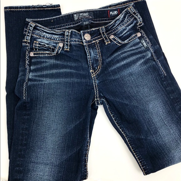 Silver Jeans Denim - Silver Suki Mid Straight thick stitch jeans 26/30